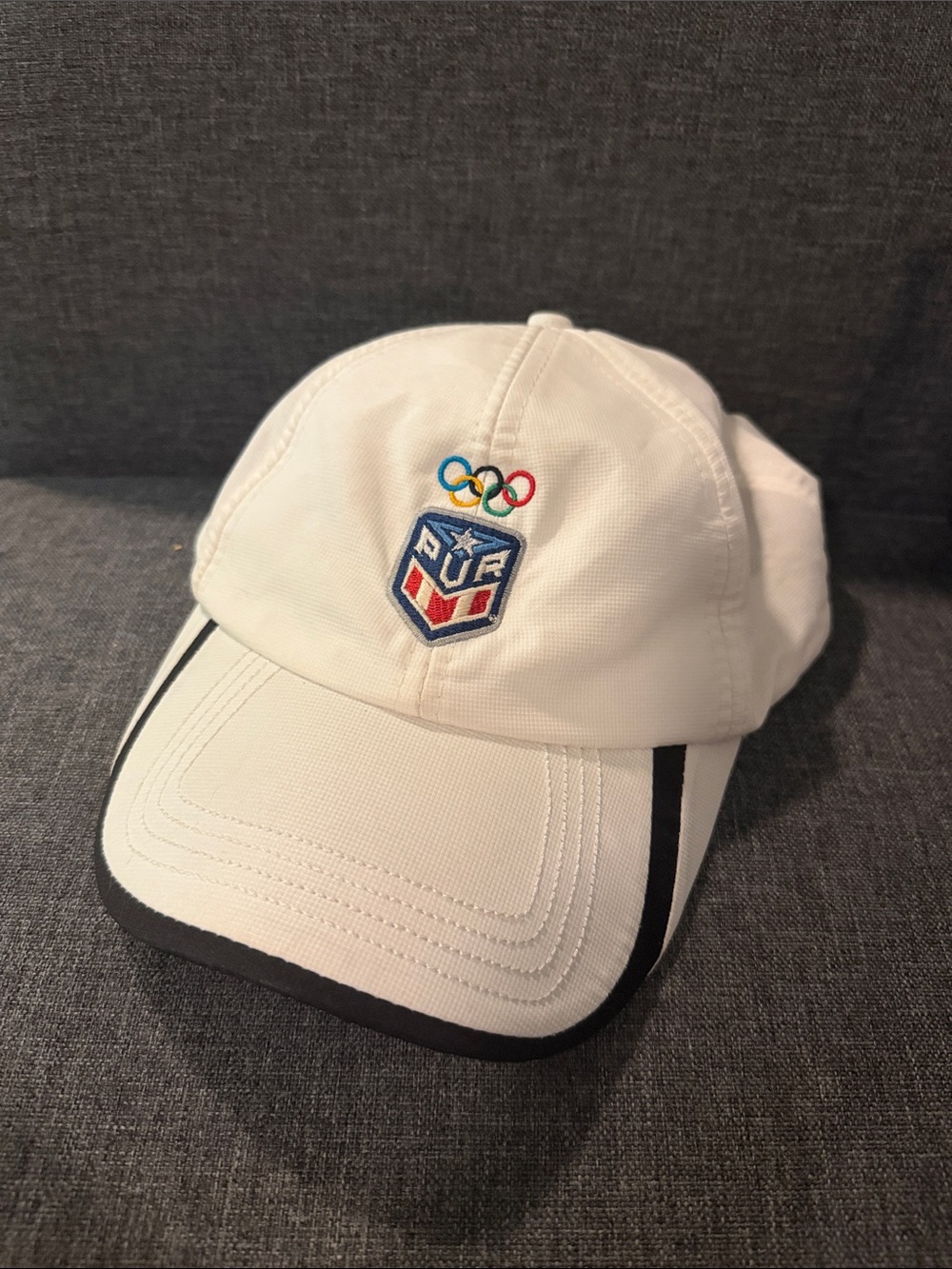 White Puerto Rico Baseball Cap with Olympic Rings and Shield Logo